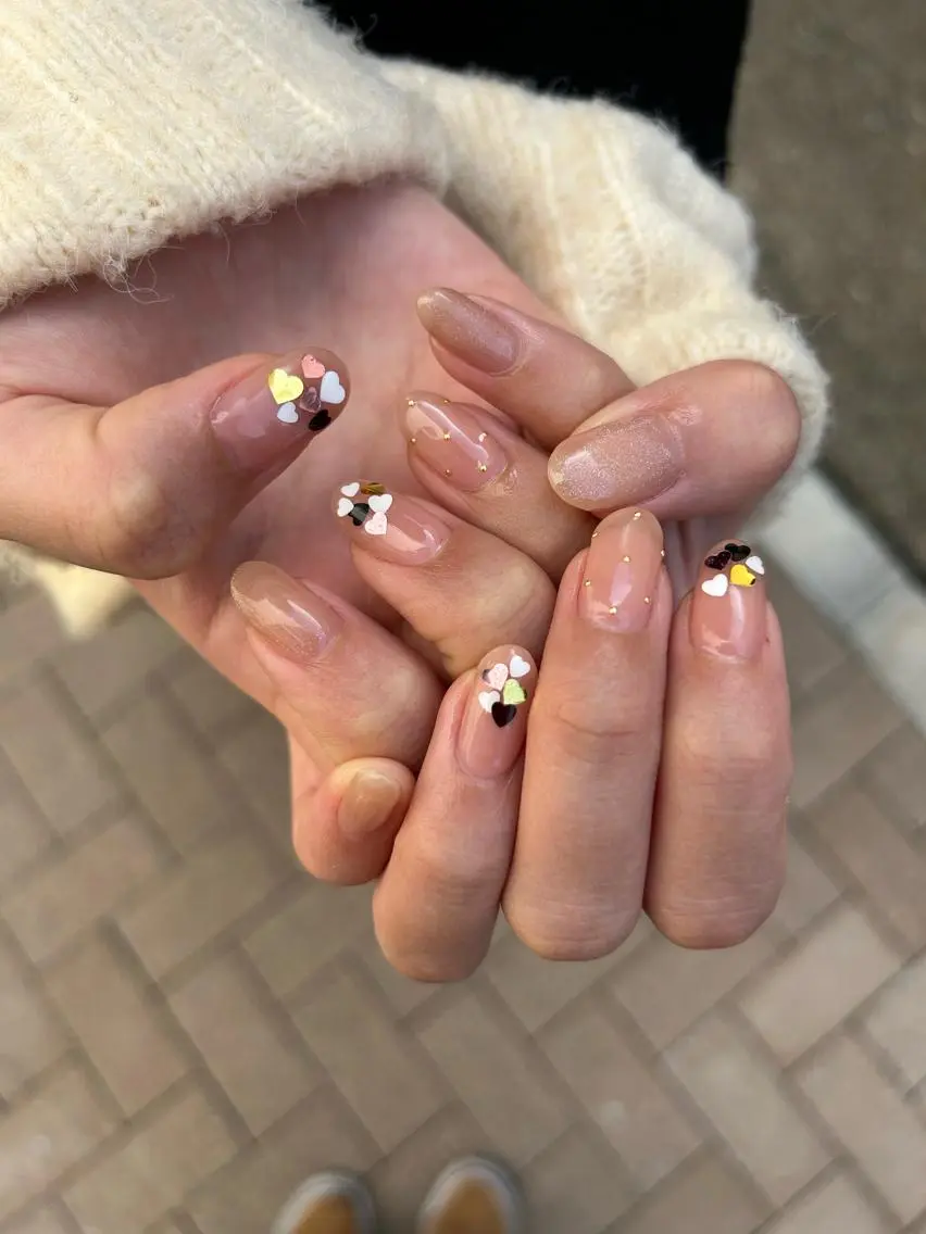 ネイル ハート マグネットネイル シンプルネイル バレンタイン Lala nailのネイルデザイン