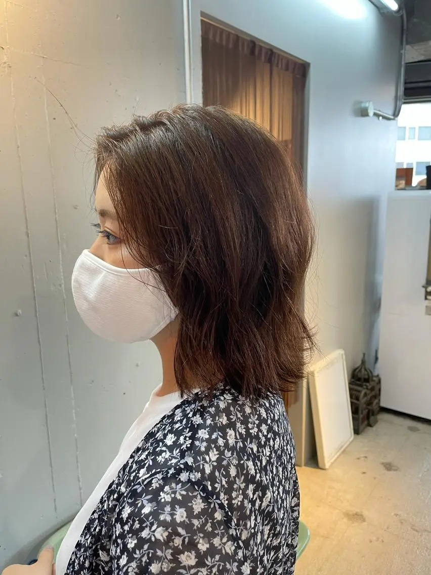 ミディアム カラー ボブ 🍀アレンジ簡単ヘア ☘️石田万里奈🍀のヘアスタイル