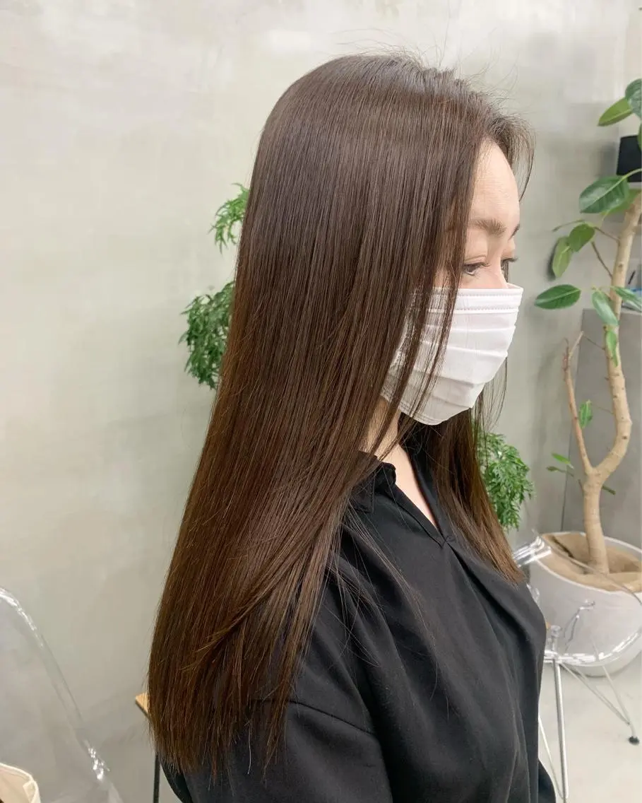 ロング カラー ベージュカラー イルミナカラー 韓国ヘア 🎀華澄のヘアスタイル