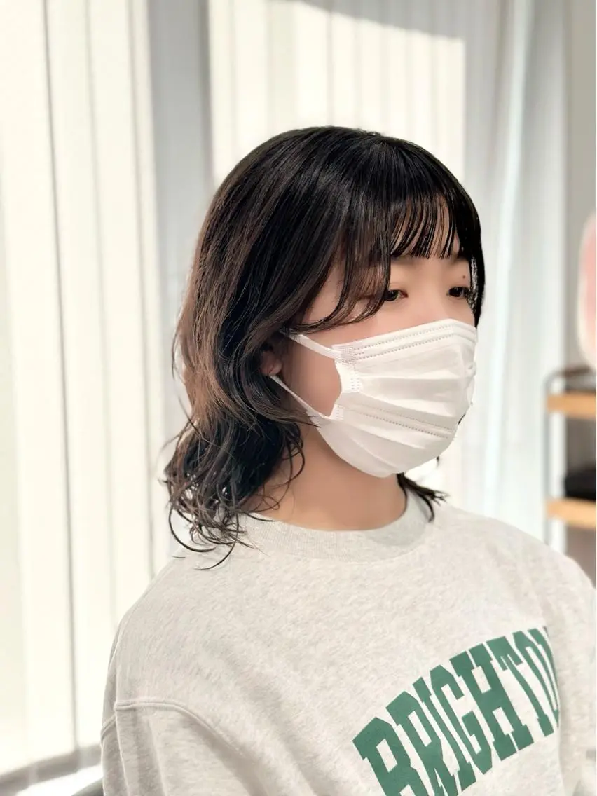 ミディアム カラー パーマ ヘアアレンジ メンズ キッズ ネイル マツエク・マツパ アイブロウ 似合せレイヤー/ 柔らか透明感カラーのヘアスタイル
