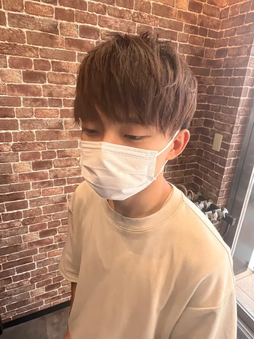 ショート メンズ メンズハイライト メンズパーマ ケアカラー ピンクブラウン ボブ 久木原 ゆりのヘアスタイル