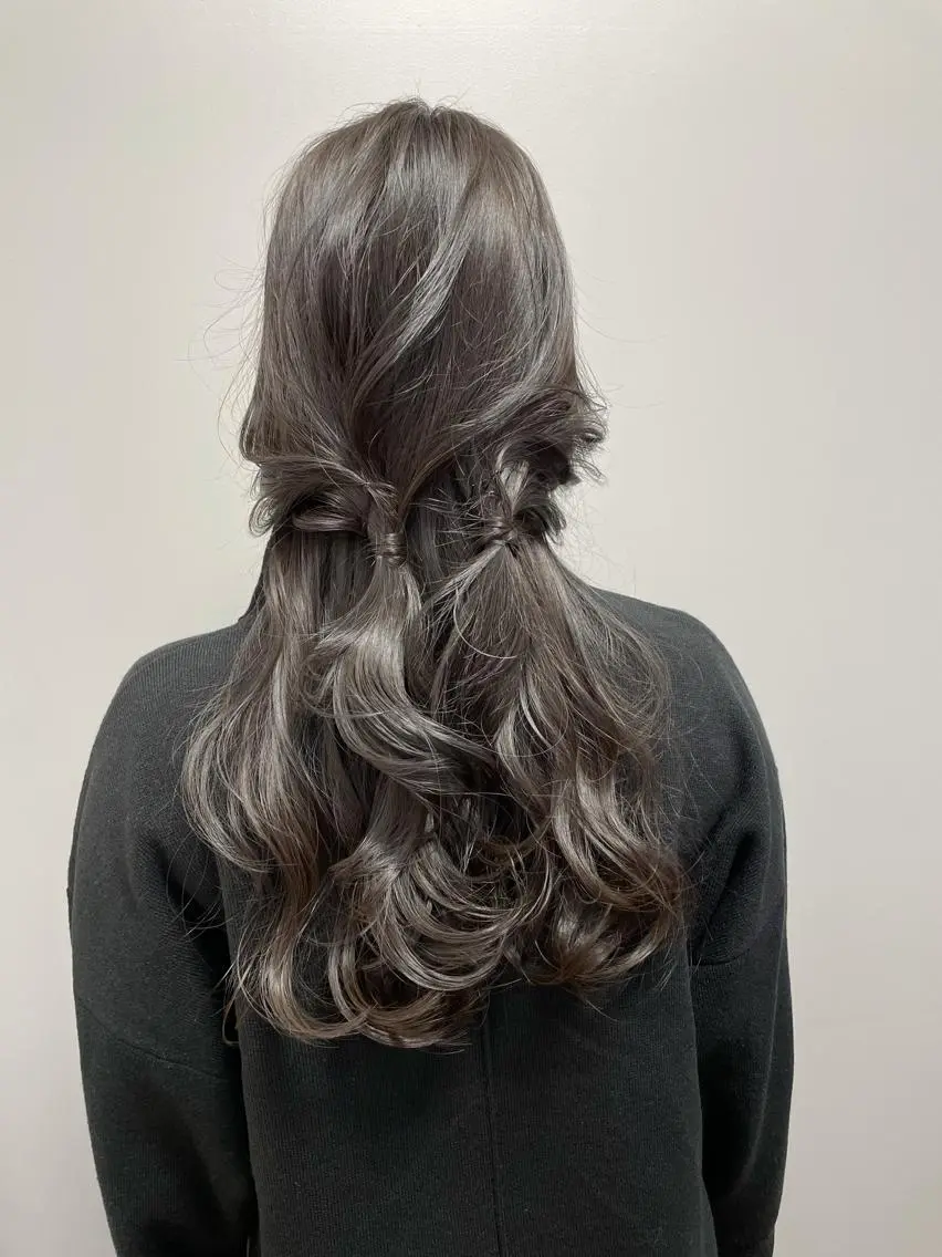 ロング カラー アッシュ ダークアッシュ ショート特化 /天神大名/ハルナのヘアスタイル