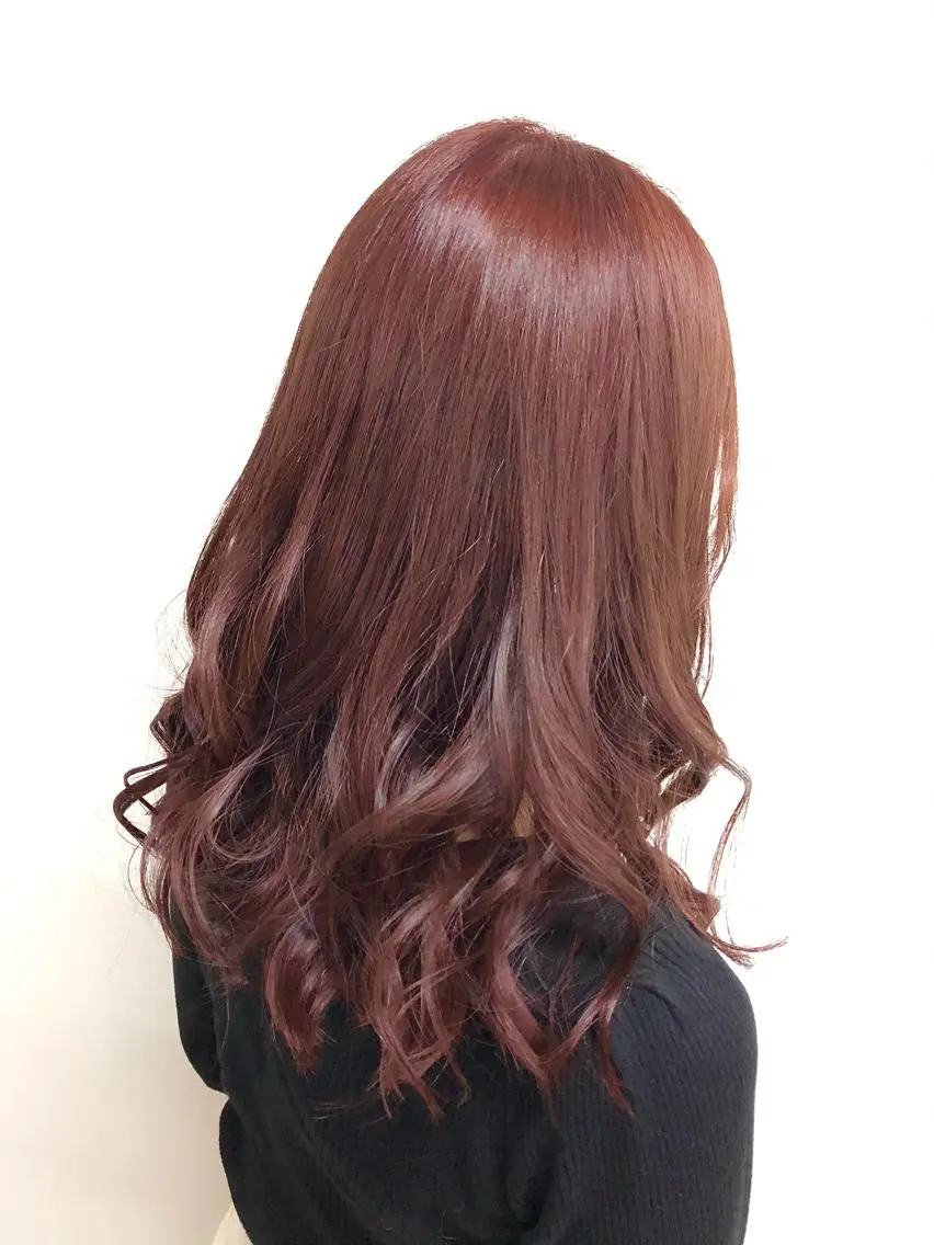ロング カラー ブラウンカラー ピンクカラー ピンクブラウン RAIA💎ケア ブリーチ&パーマ💎のヘアスタイル