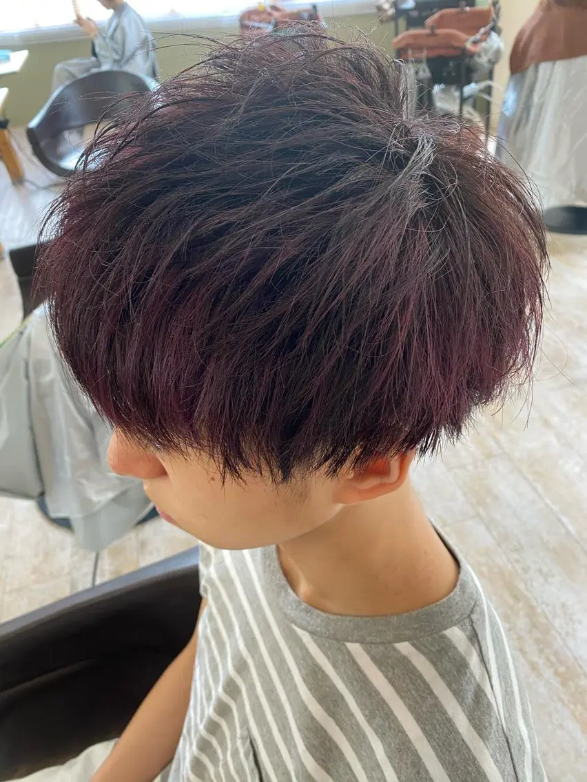 ショート カラー メンズ メンズハイライト メンズインナーカラー マッシュ ハイライトカラー インナーカラー Agu  hair 清尾　浩昭のヘアスタイル