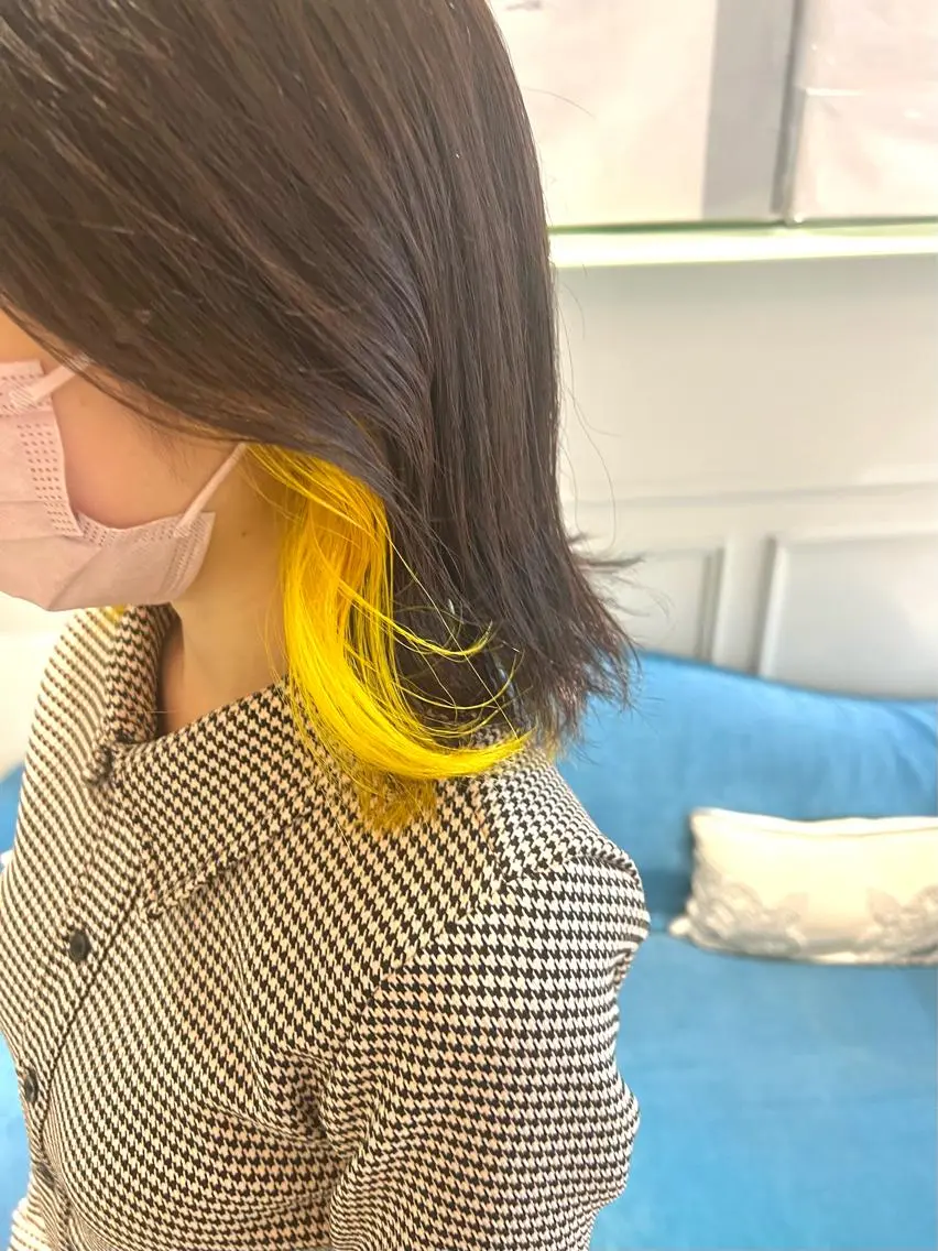 ショート カラー ヘアアレンジ ヘアカラー トリートメント ヘッドスパ ヘアセット 🌈インナーカラー ‘ショウマ’🌈のヘアスタイル