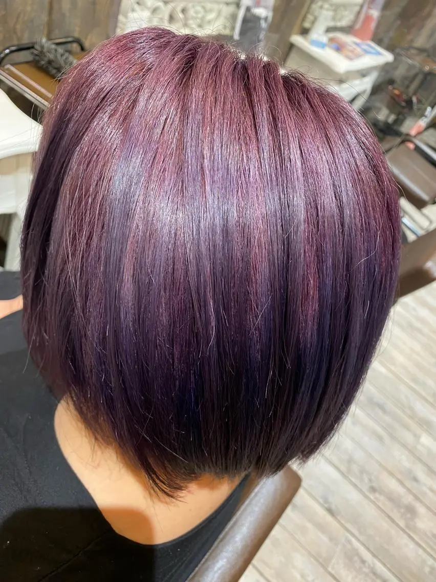 ショート カラー グラデーションカラー バイオレットカラー ヘアカラー トリートメント 船田 雅也のヘアスタイル