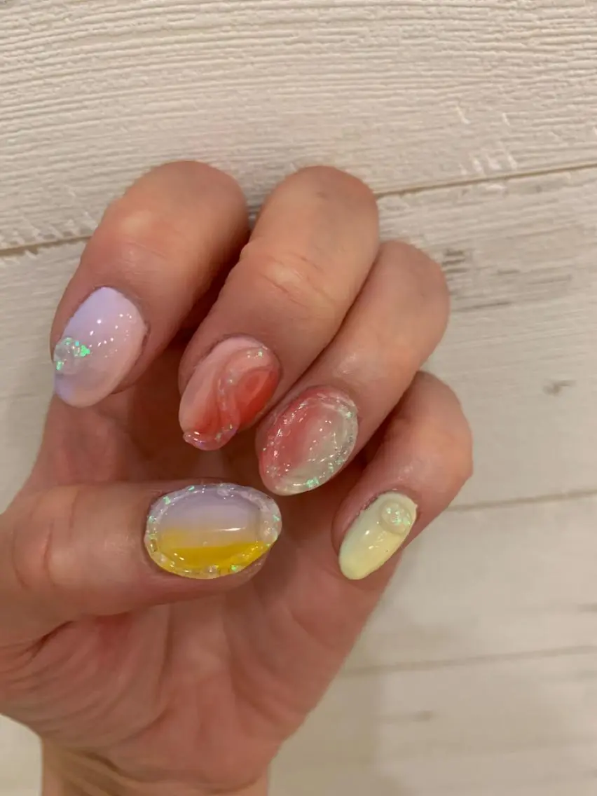 ネイル ぷっくりネイル ハンドネイル beauty salonREMIAのネイルデザイン