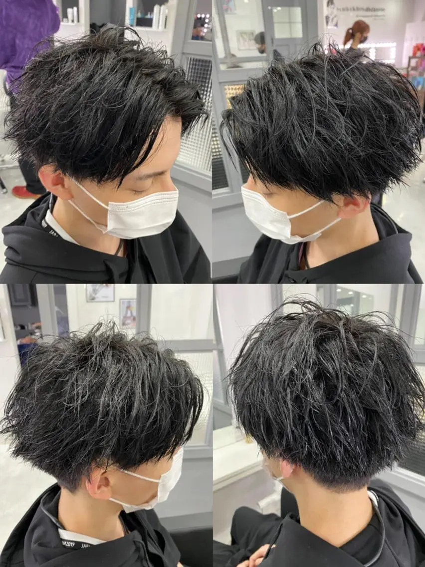 ショート カラー パーマ ヘアアレンジ メンズ カット 🔥メンズパーマ 特化 渡辺一翔のヘアスタイル