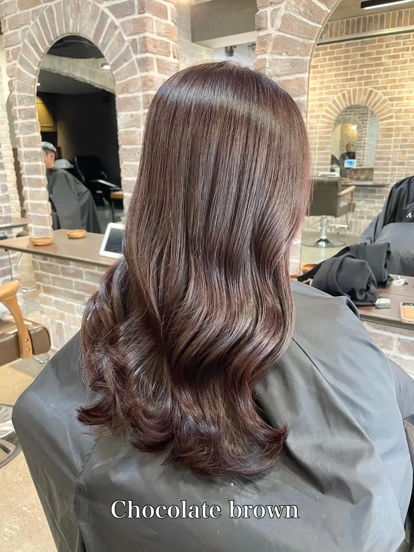 ロング カラー ブラウンカラー チョコレートブラウン 艶カラー/インナー /グラデ/大西小百合のヘアスタイル