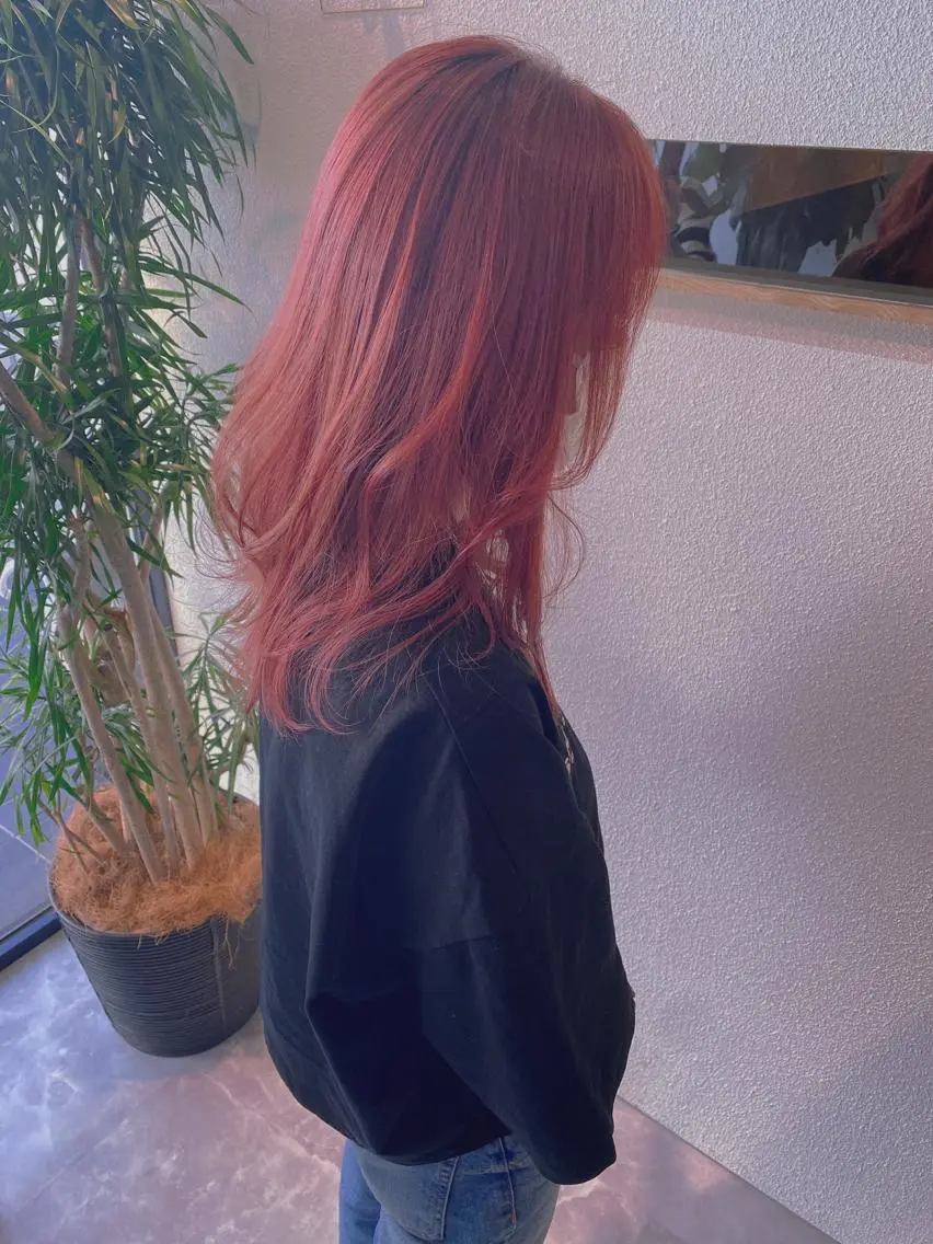 セミロング カラー 透明感カラー ピンクカラー 山﨑 大暉【ダブルカラー】のヘアスタイル
