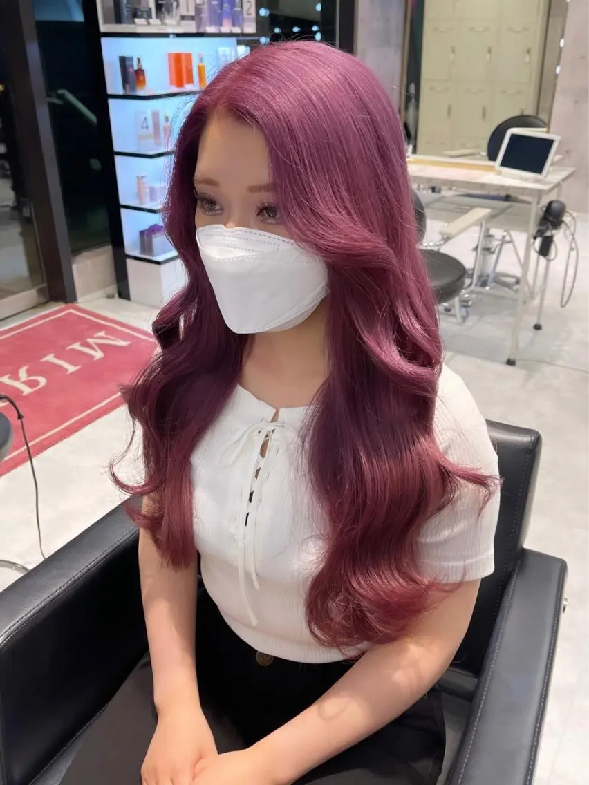 ロング カラー パーマ ヘアアレンジ メンズ キッズ ネイル マツエク・マツパ アイブロウ レイヤー/ダブル カラー/YURINAのヘアスタイル