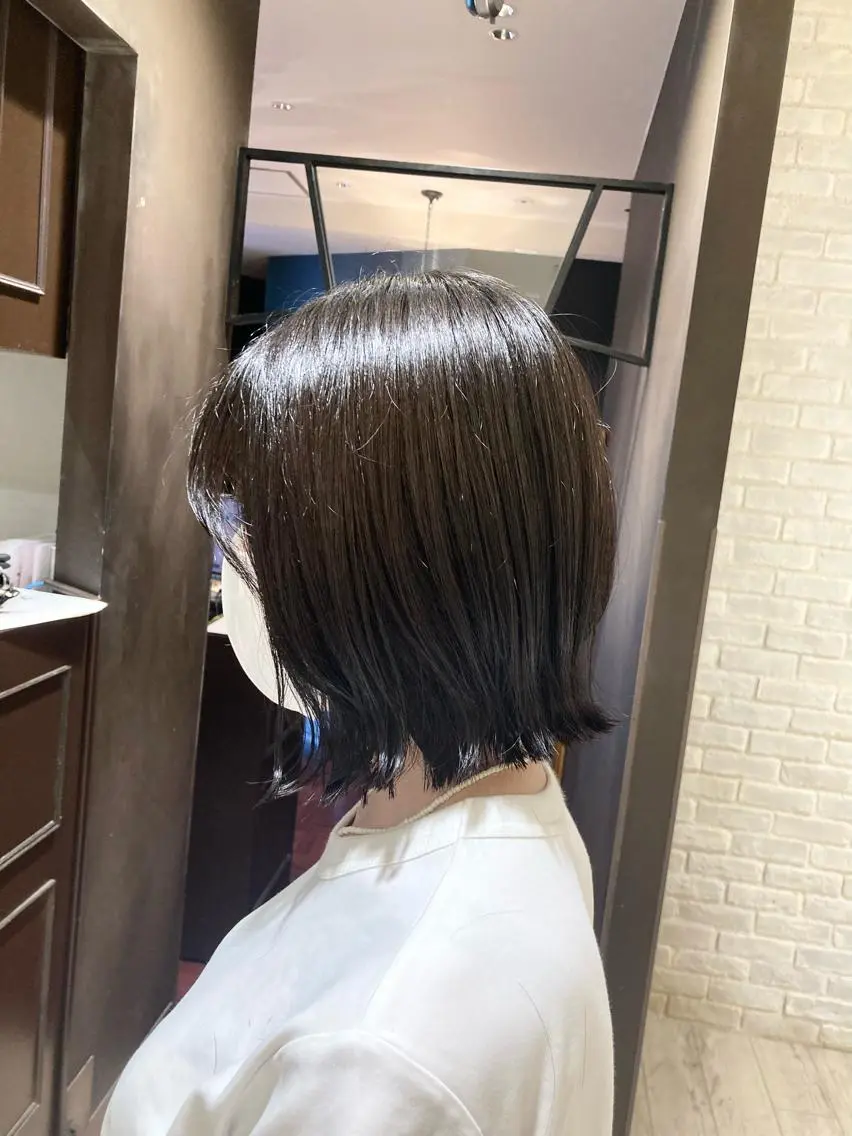 ショート 曲がる縮毛矯正 LIBER 岩名のヘアスタイル