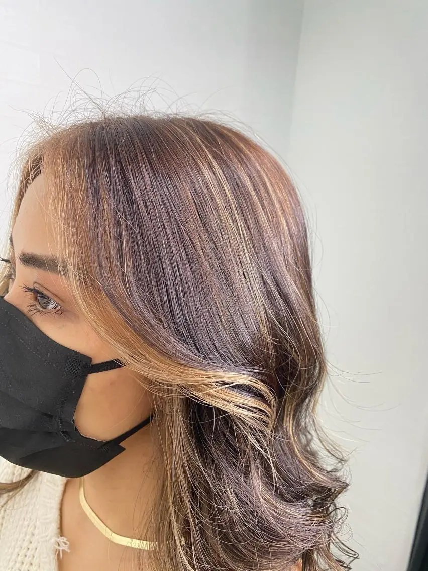 ロング カラー ミストバング フェイスフレーミング 🎀艶ブリーチカラー 🎀Fan.🎀秋山のヘアスタイル
