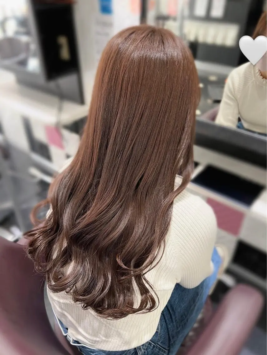 ロング カラー アッシュ ベージュカラー ブラウンカラー ミルクティーベージュ オリーブアッシュ ヘアカラー トリートメント 艶髪 ♡Tomiyaのヘアスタイル