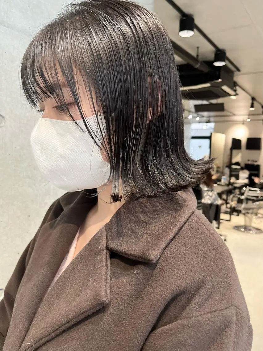 ショート カラー パーマ カット ヘアカラー トリートメント ヘッドスパ ヘアセット 透明感/オリーブ/ グレージュ/YUKAのヘアスタイル