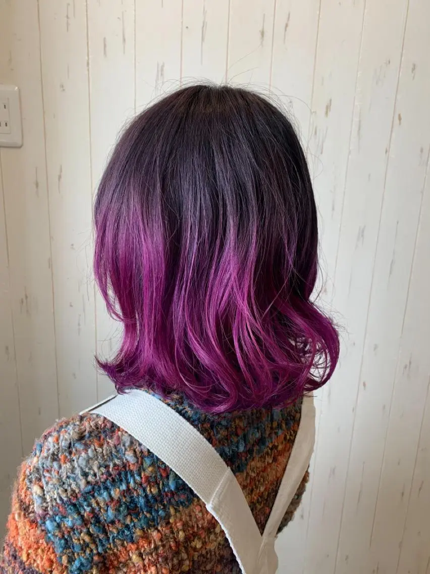 ミディアム カラー ヘアカラー&縮毛矯正 STAR☆RIVERのヘアスタイル
