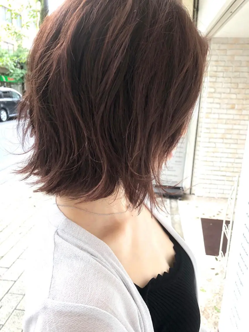 ショート カラー グレージュ ハイライトカラー ピンクカラー ハイライト ヘアカラー トリートメント 東條 克義のヘアスタイル