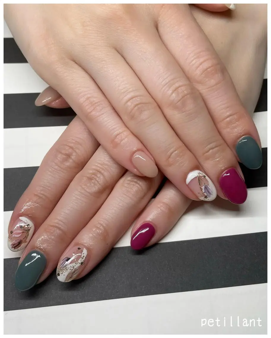 ネイル シンプルネイル nail salon petillantのネイルデザイン
