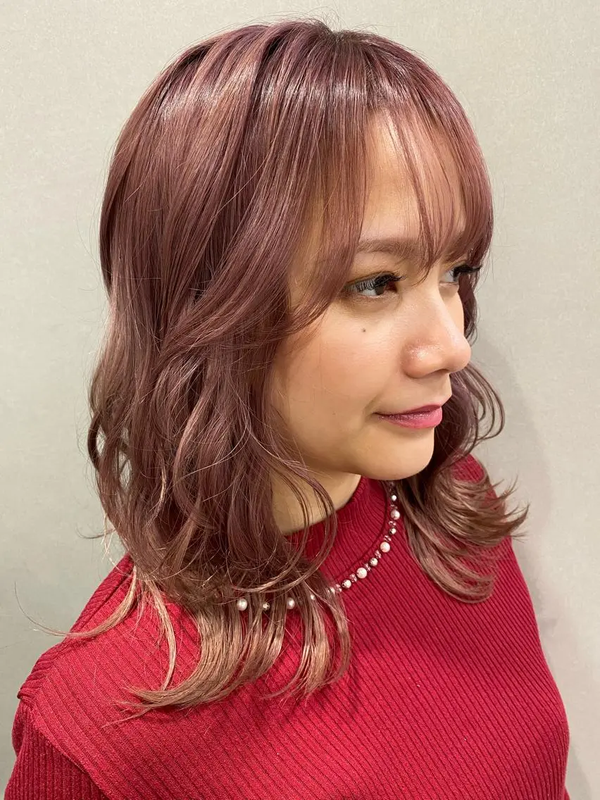 セミロング 🌕透明感カラー @ENTER大名のヘアスタイル