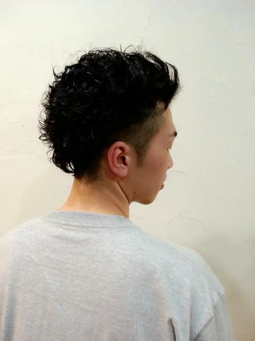 メンズ パーマ 藤本正幸 /ショートボブのヘアスタイル