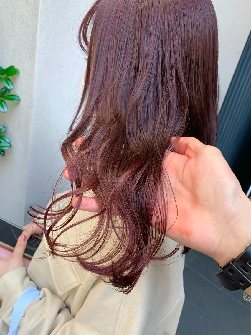 ミディアム カラー ベージュカラー ブリーチ ブリーチなしカラー ピンクカラー ピンクベージュ 矢野 晃平のヘアスタイル