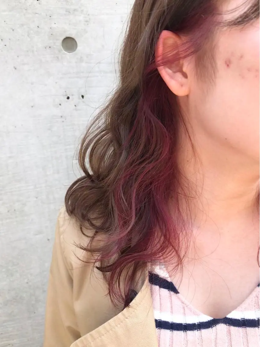 ミディアム カラー ピンクカラー 色落ちまでキレイに! !女性サロンのヘアスタイル