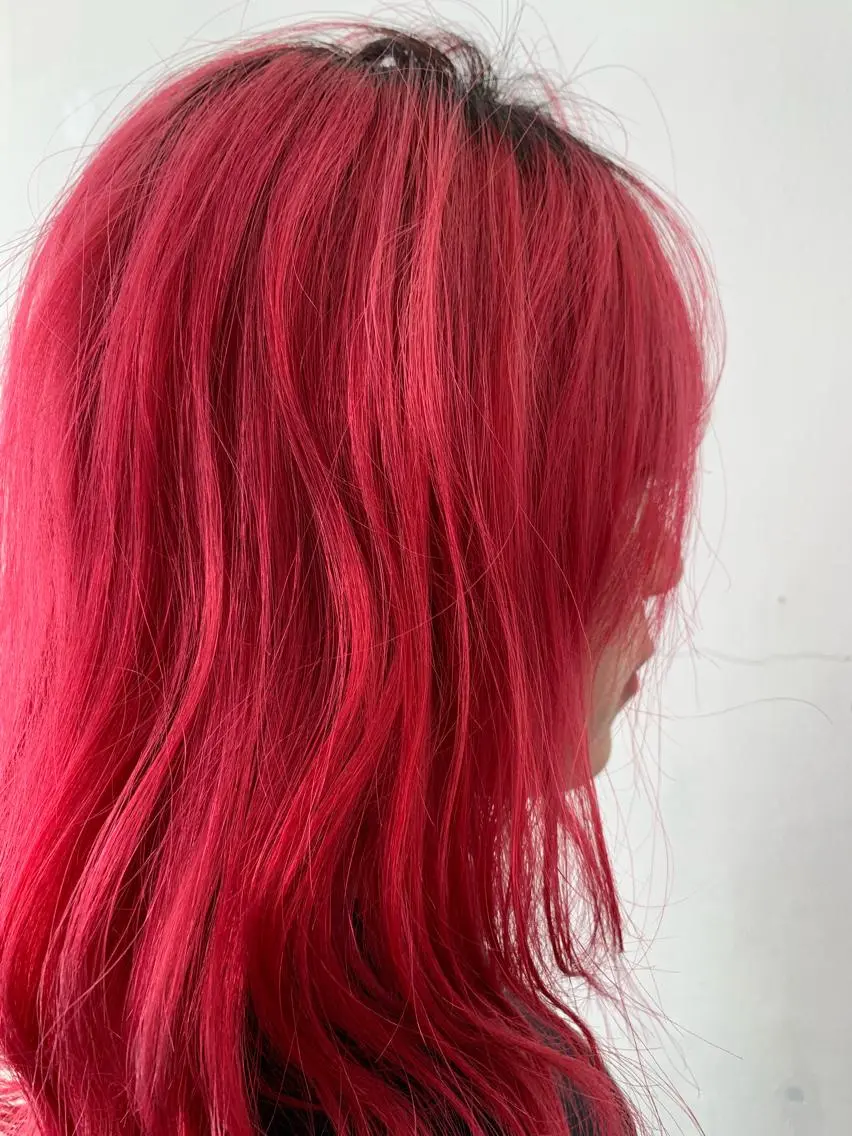 ロング カラー ヘアアレンジ ブリーチ ケアブリーチ ピンクカラー レッドカラー ヘアカラー トリートメント THE./ブリーチ 透感カラー/髪質改善のヘアスタイル