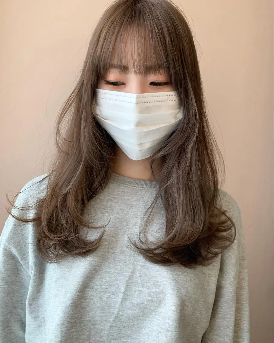 ロング カラー ブリーチ グレージュ カット ヘアカラー トリートメント hubhair レイヤー/透明感のヘアスタイル