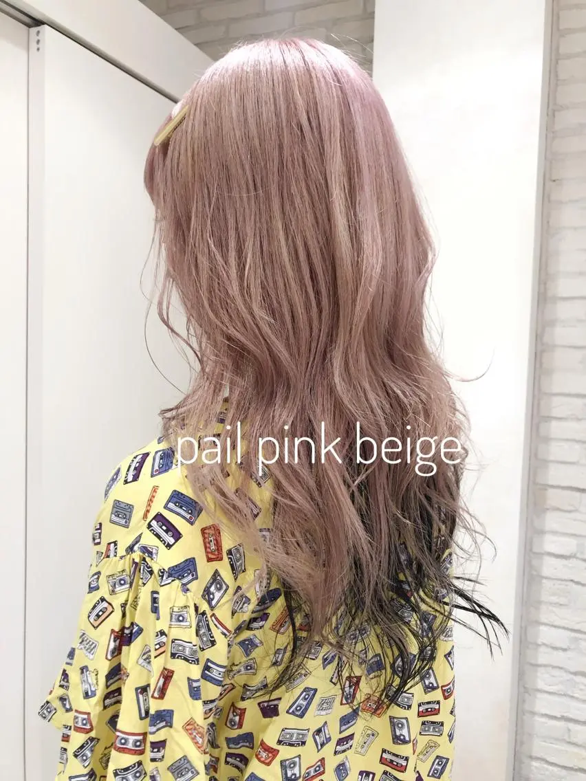 ロング カラー ブリーチ ピンクカラー 大平 美沙のヘアスタイル