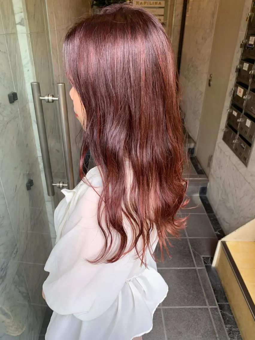 ロング カラー ボルドーカラー ハイライトカラー ハイライト 🧡色落ちまで2度 楽しめる🧡ヨシキのヘアスタイル
