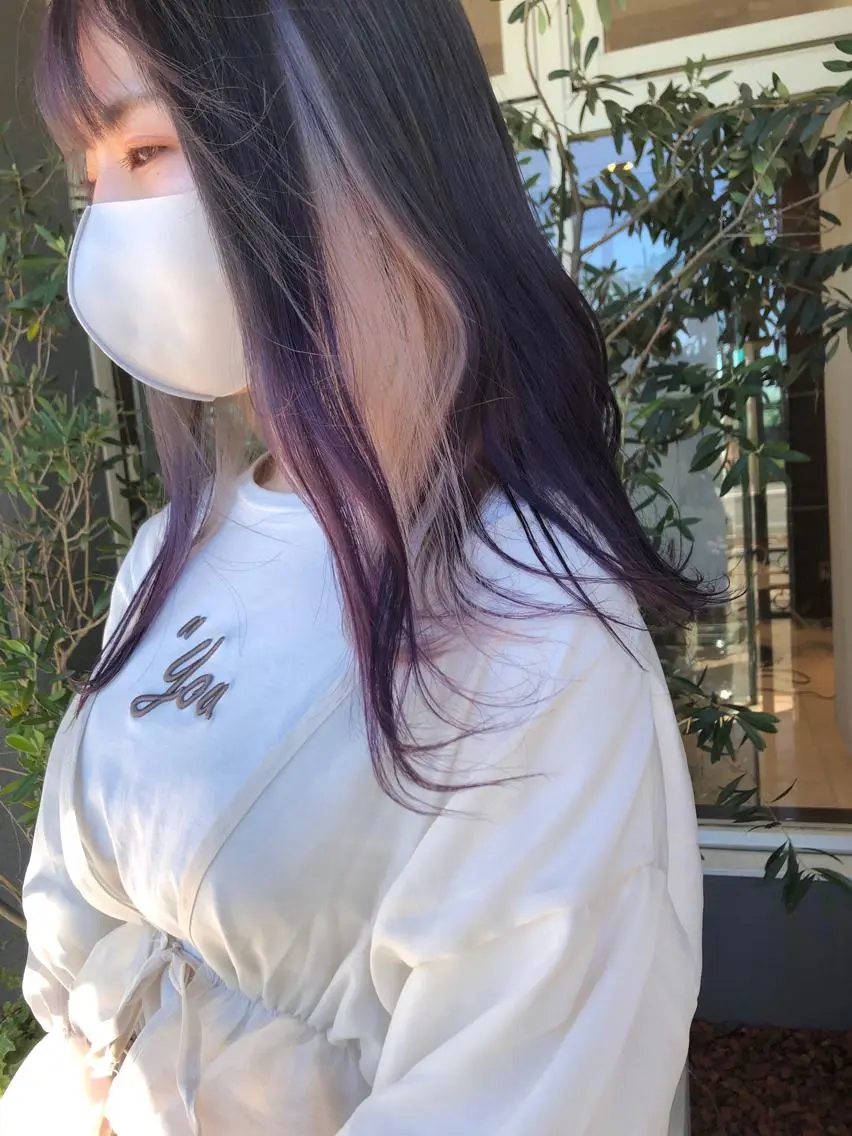 セミロング カラー デザインカラー 齋藤 佳以のヘアスタイル