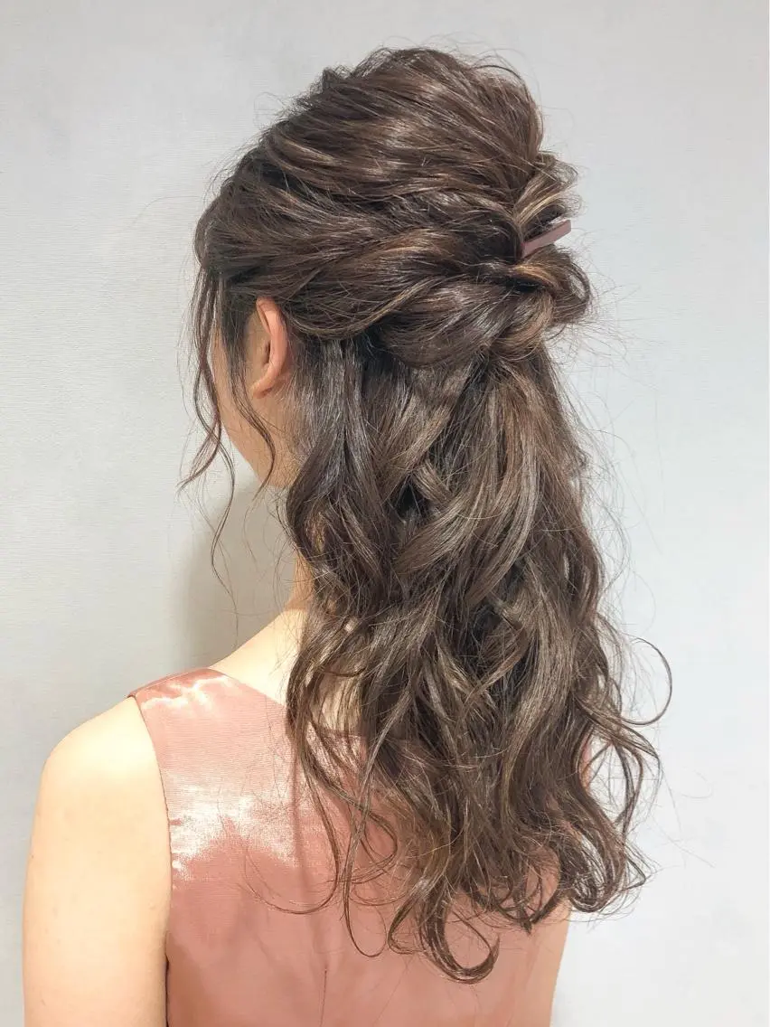 ロング ヘアアレンジ ハーフアップ ヘアセット 🍎みついじゅん🍏 ボブ指名No.1のヘアスタイル