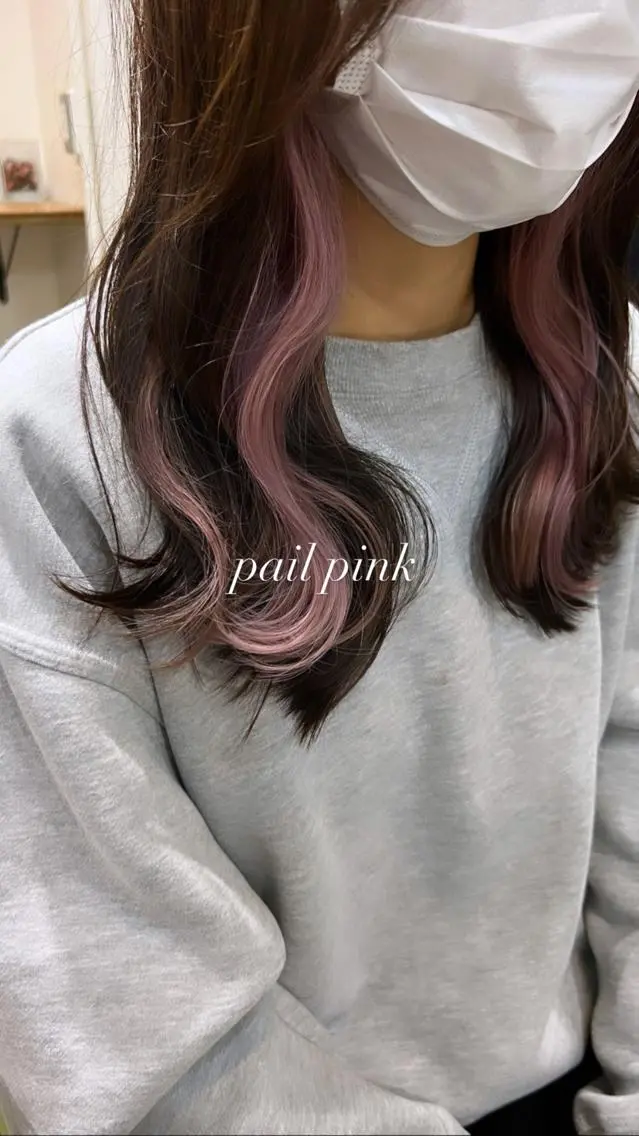 ミディアム カラー ピンクカラー オカベ ショウマのヘアスタイル