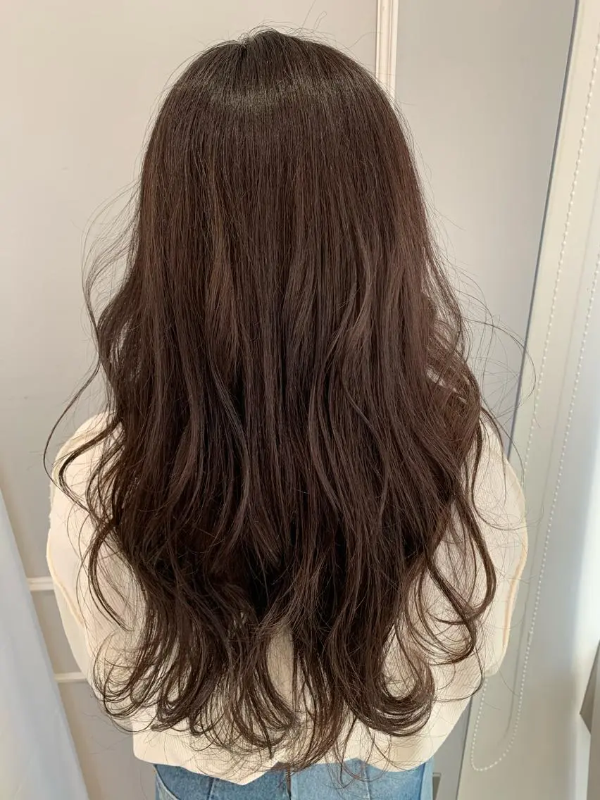 ロング カラー ブラウンカラー ピンクカラー ピンクブラウン ヘアカラー トリートメント 🦖鶴岡 香純🦖のヘアスタイル