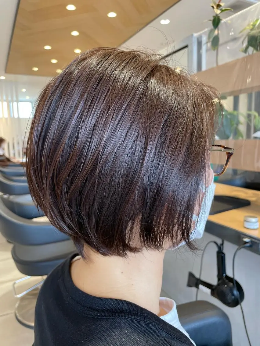ショート カラー カット ヘアセット 渡部雄大 ショート／縮毛矯正のヘアスタイル