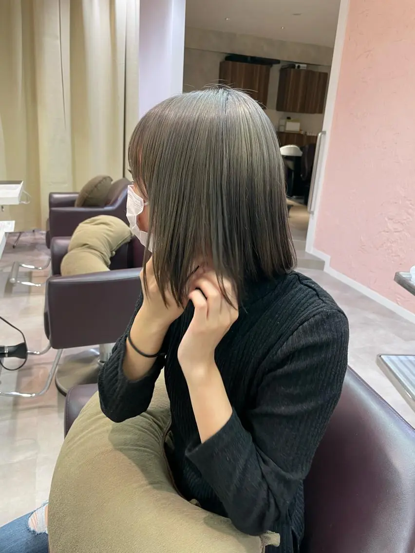 ミディアム カラー ヘアカラー トリートメント ショート/ボブ/ 透明感カラー/ほのかのヘアスタイル