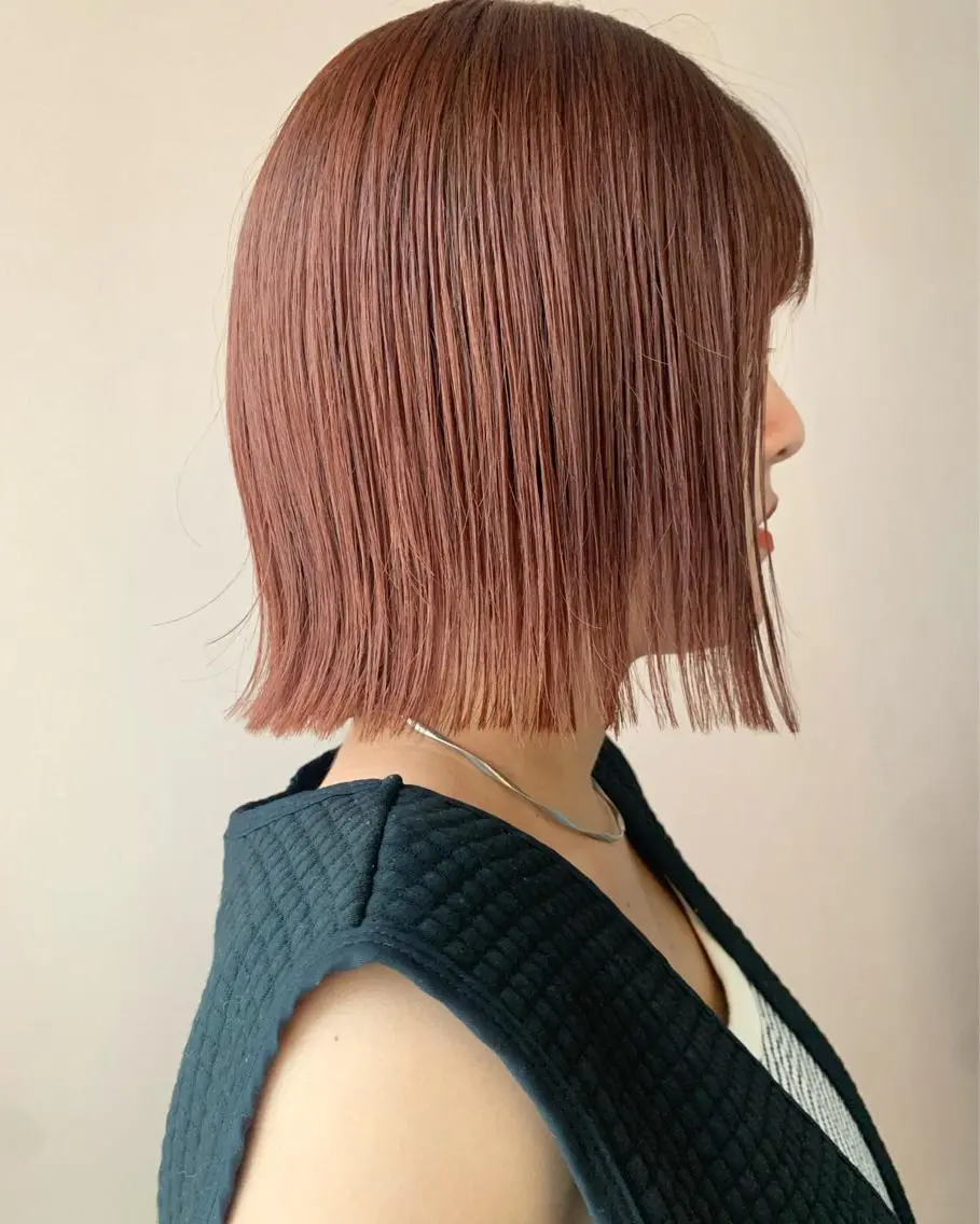 ショート カラー ブラウンカラー オレンジ オレンジブラウン カット ヘアカラー トリートメント hubhair レイヤー/透明感のヘアスタイル