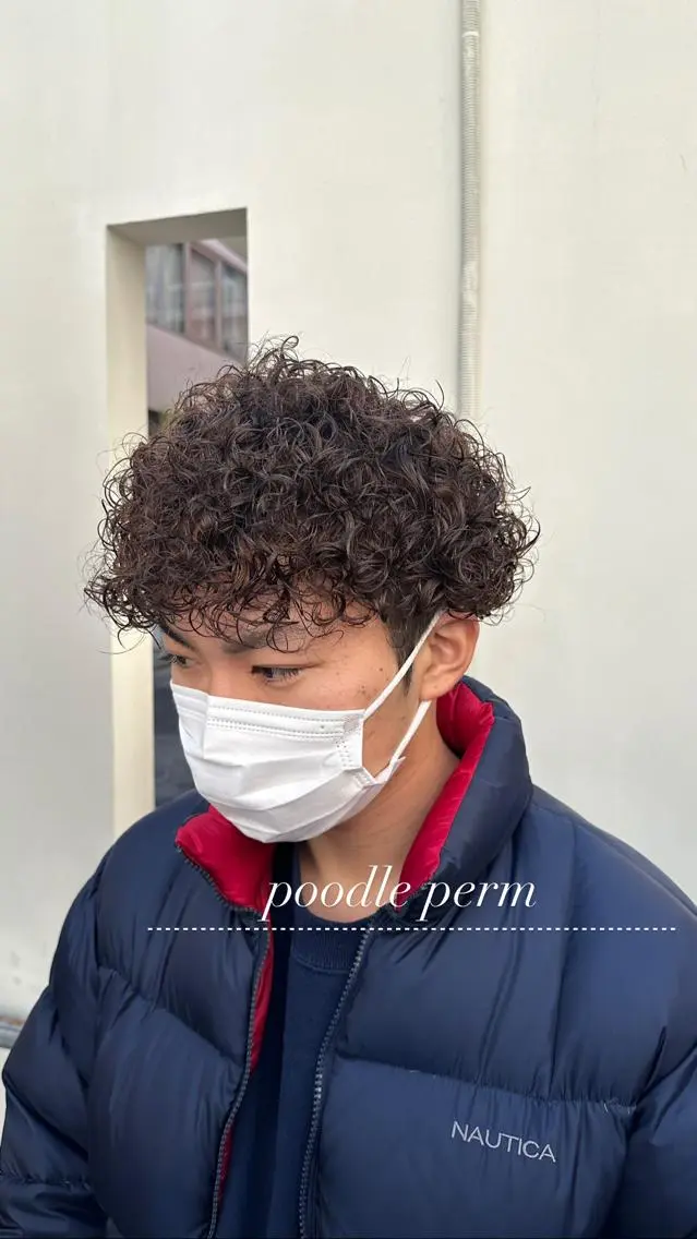 ショート パーマ メンズ メンズパーマ プードルパーマ プードルパーマ パーマ職人 渡邊 優雅のヘアスタイル