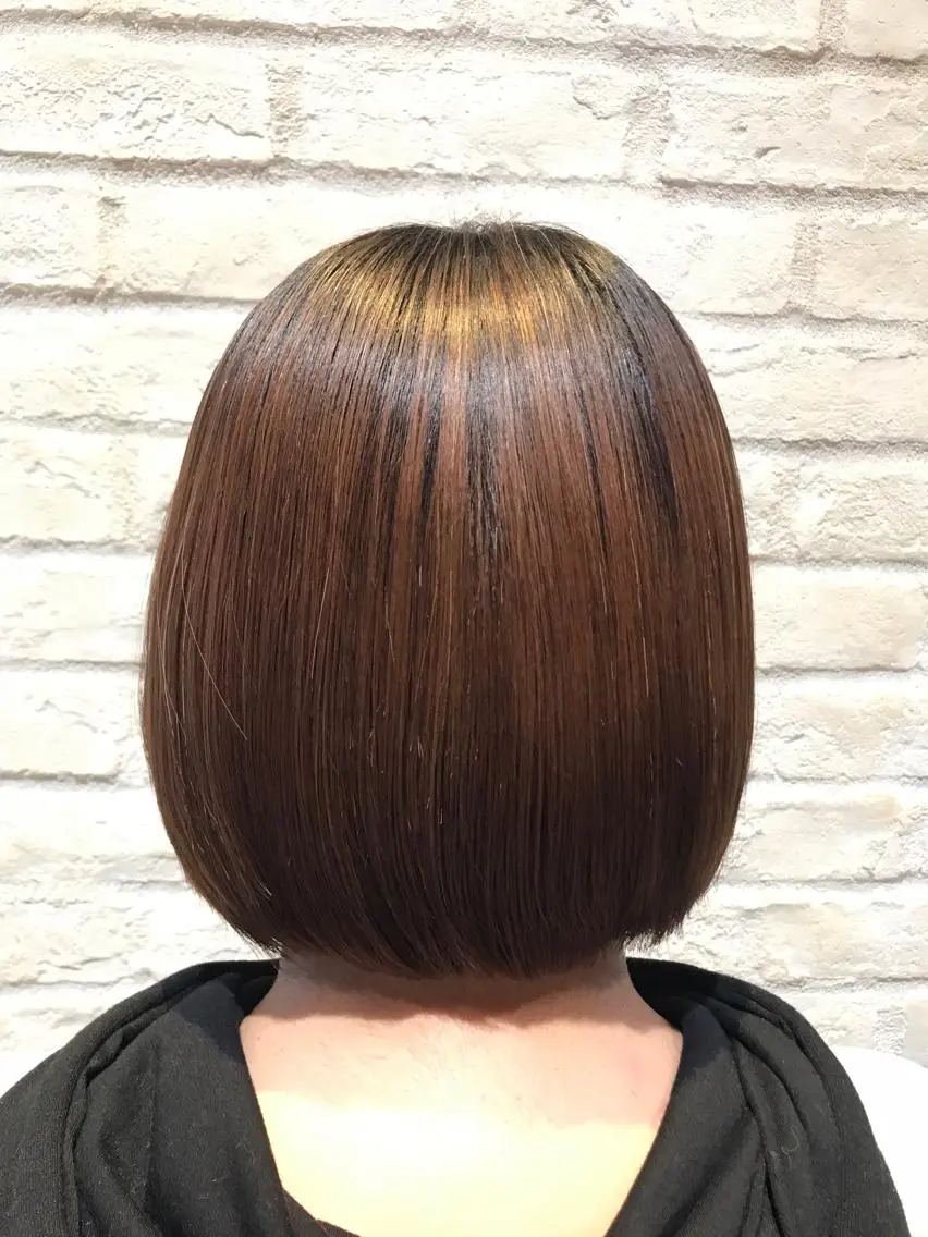 ショート パーマ ボブ ストレートパーマ 🍋似合わせ✖️ ショートヘア🍋早田のヘアスタイル