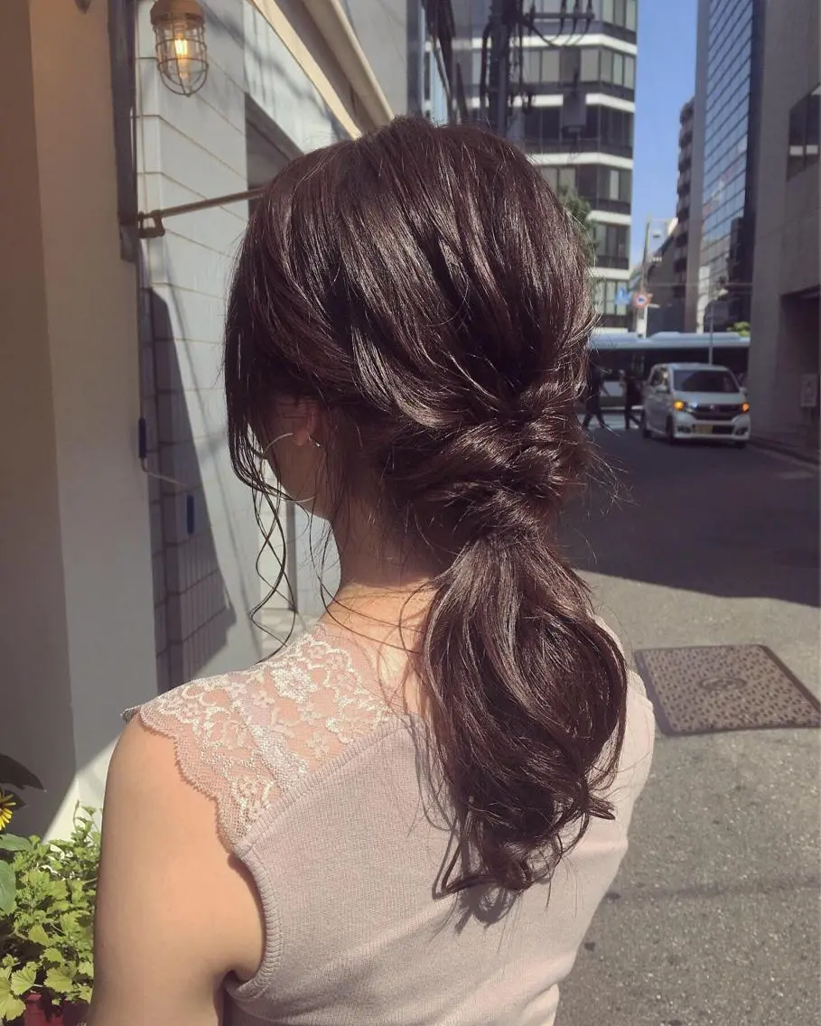 ロング 安永 涼のヘアスタイル