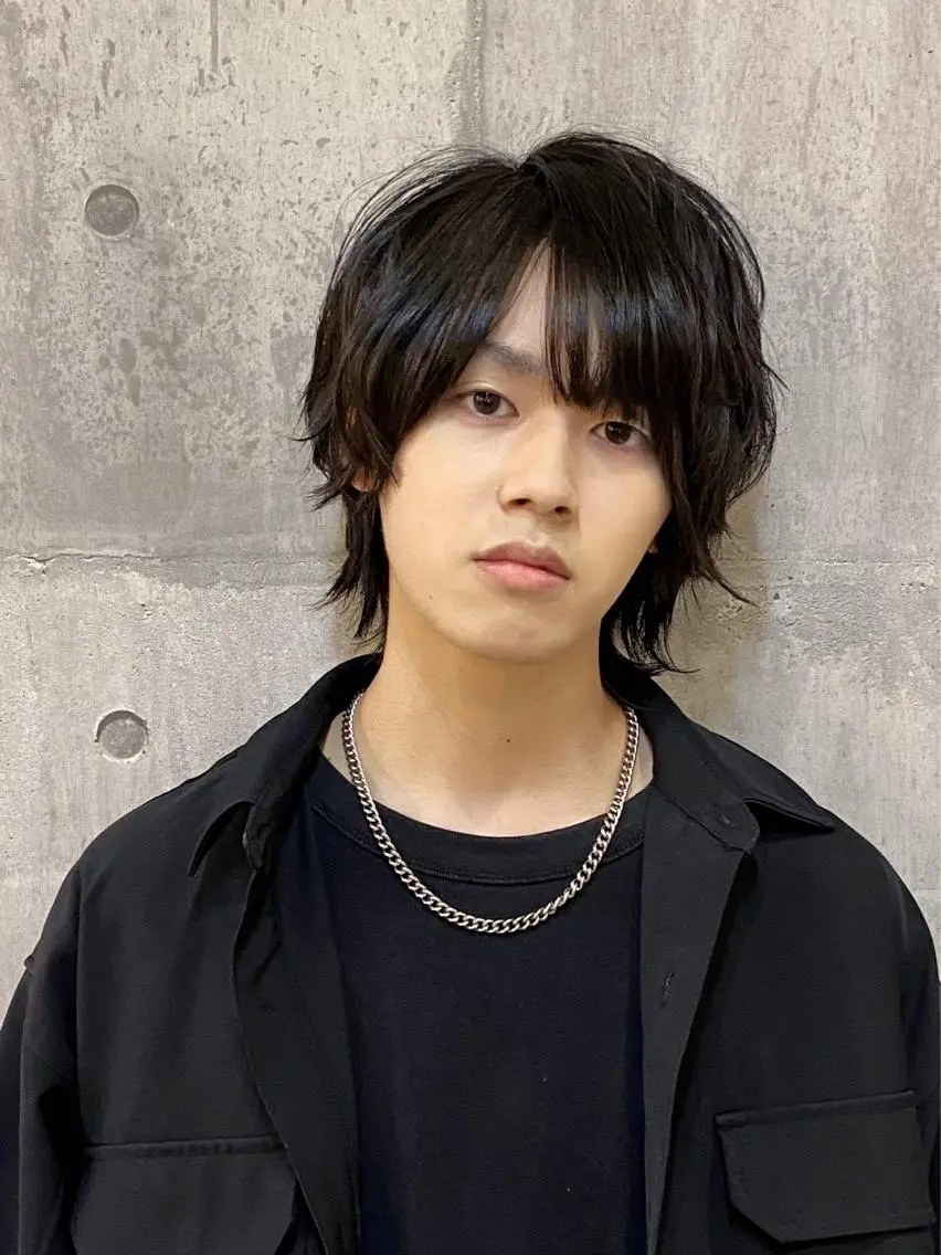ミディアム メンズ メンズウルフカット ウルフカット 【扉gate】野崎 英幸のヘアスタイル