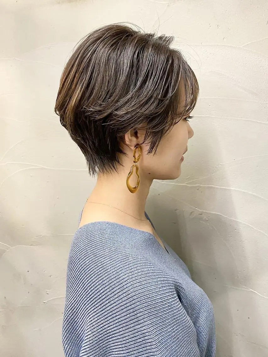 ショート カラー ハイライトカラー ハイライト ショートヘア ANGELICA JR和歌山店のヘアスタイル