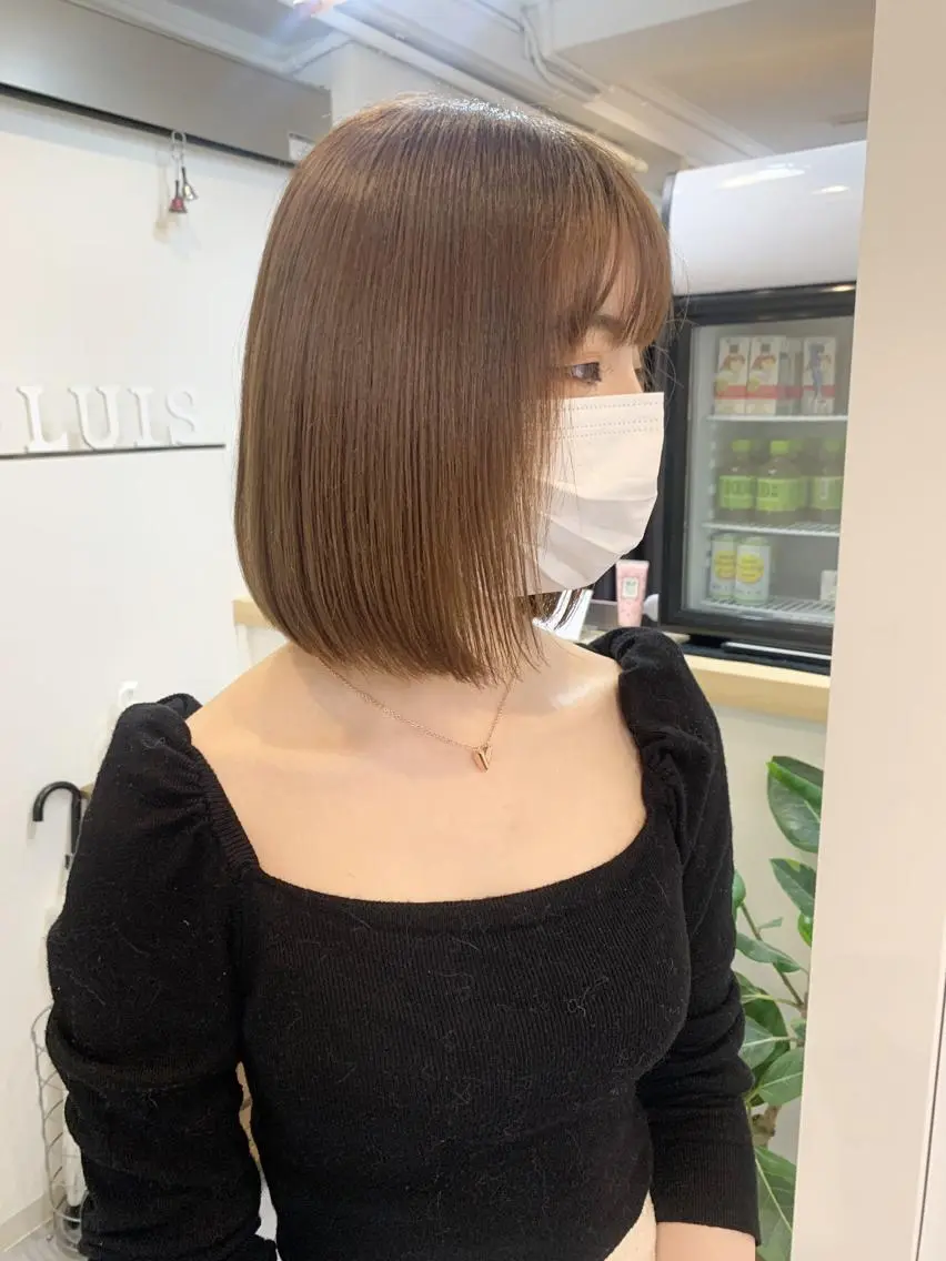 ショート 前下がりボブ ボブ レイヤー×縮毛矯正 深見 拓のヘアスタイル