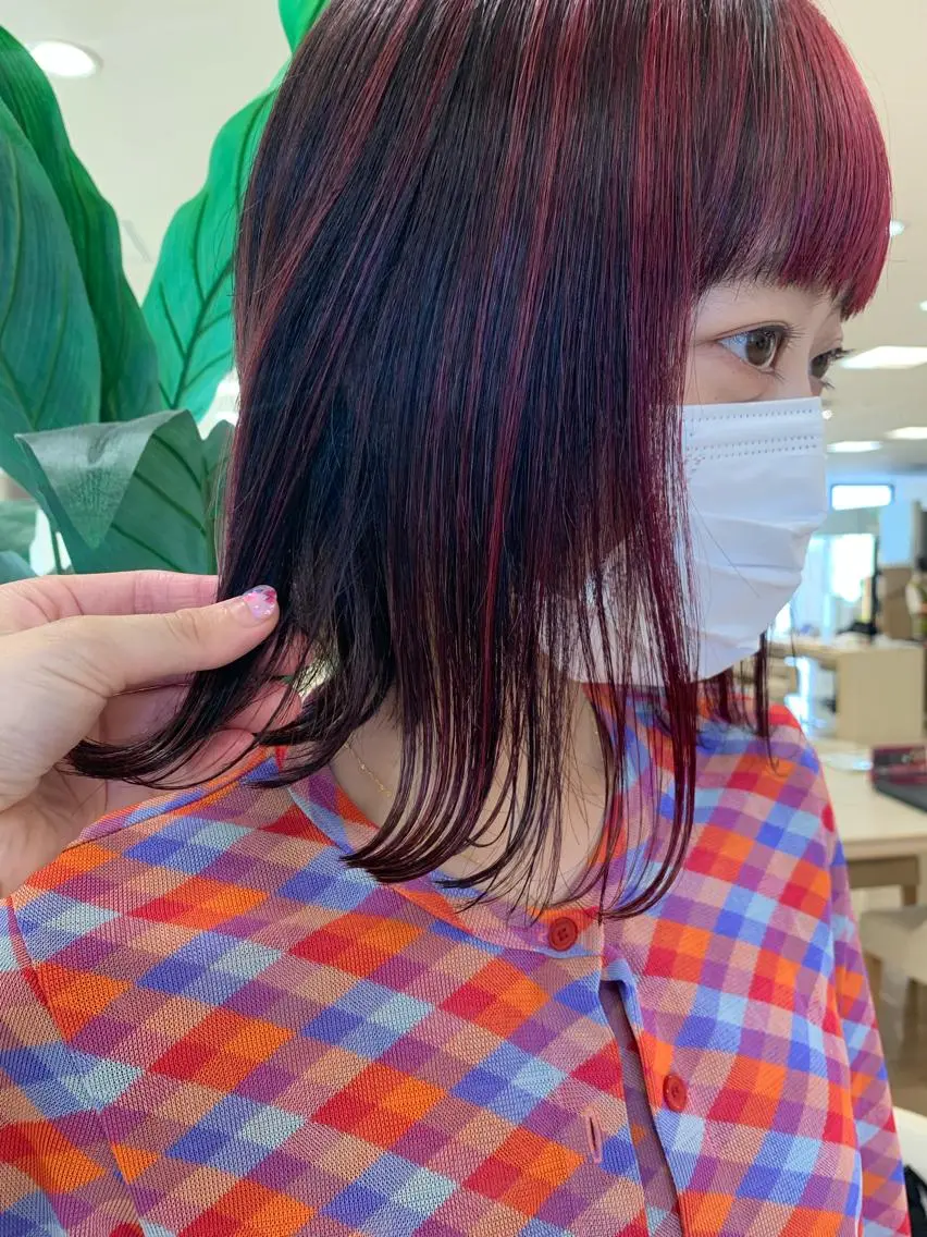 セミロング カラー 暖色/ブリーチカラー 🎀 M i k uのヘアスタイル