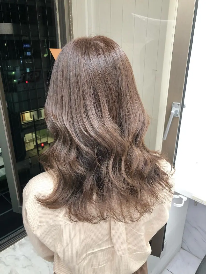 ミディアム カラー パーマ ヘアアレンジ メンズ キッズ ネイル マツエク・マツパ 上品＆韓国風 🥀海心🥀のヘアスタイル