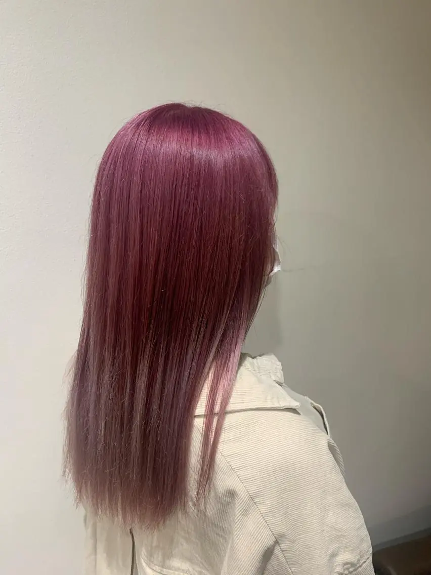 セミロング カラー グラデーションカラー ピンクカラー ヘアカラー トリートメント ヘアセット 金子 廉のヘアスタイル