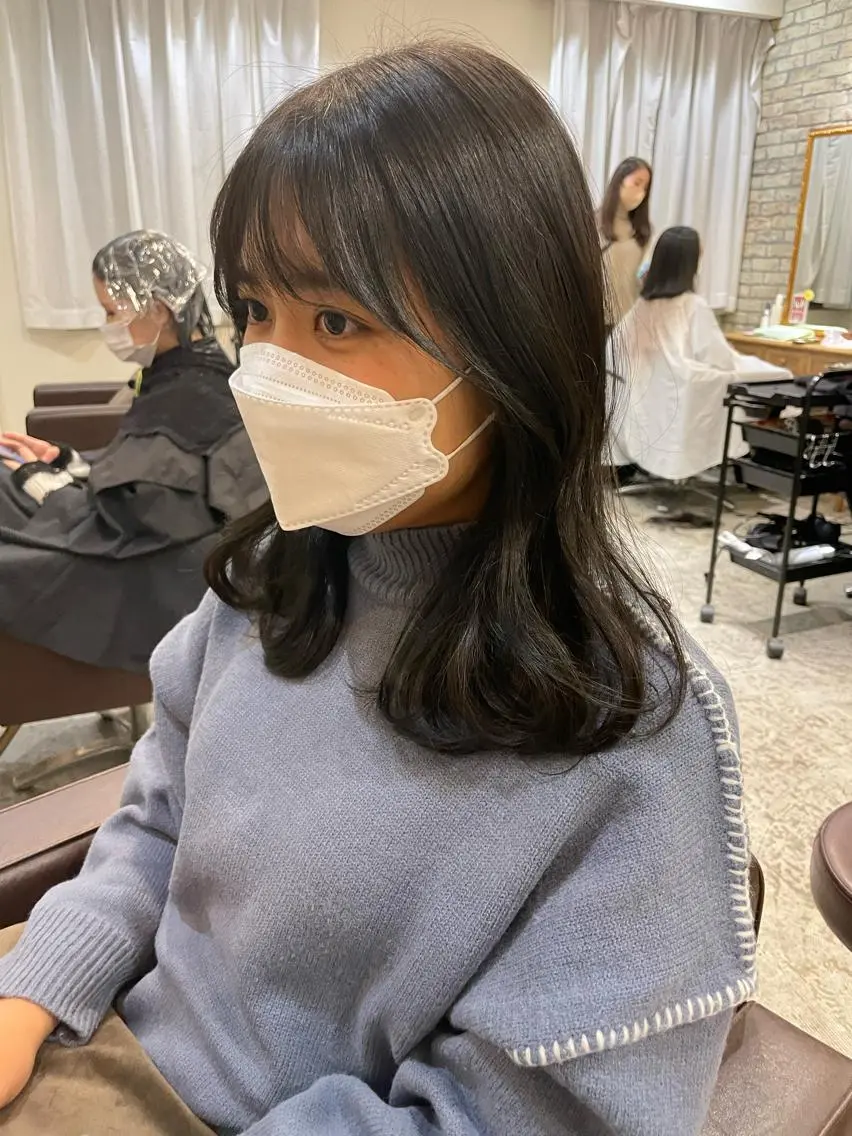 ミディアム カラー ヘアアレンジ グレージュ くびれヘア カット ヘアカラー トリートメント 髪質改善×レイヤー 🫧松野力也のヘアスタイル