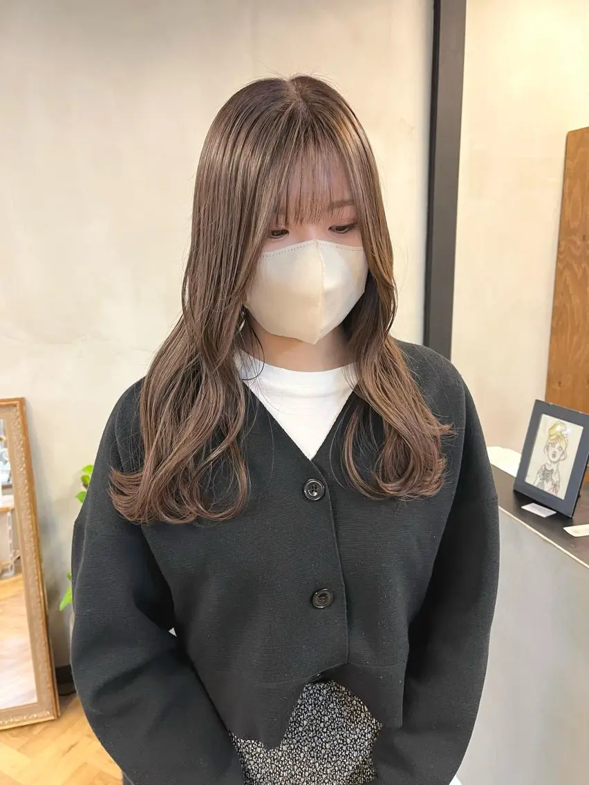 セミロング カラー ブリーチ ena/ブリーチなし 透明感・レイヤー🎀のヘアスタイル