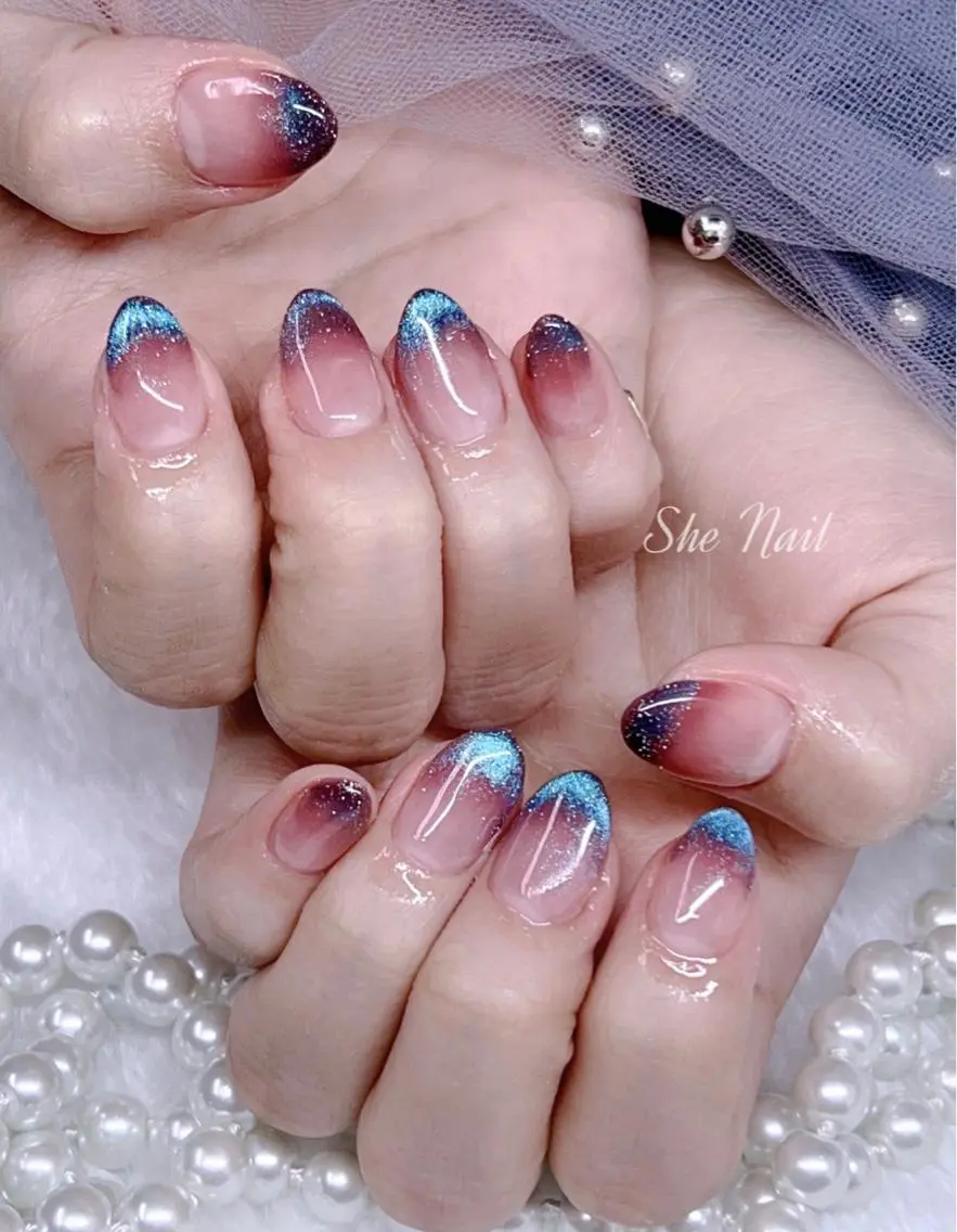 ネイル チークネイル 長さ出し 持ち込み ニュアンスネイル シンプルネイル ISA_ BELLAのネイルデザイン