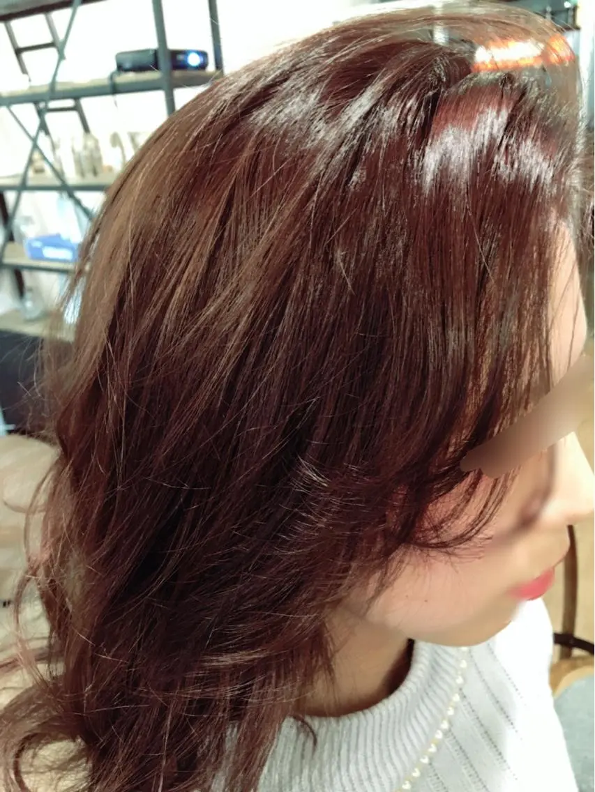 ショート ミディアム セミロング カラー パーマ ブラウンカラー カシス 【mokuオーナー】 ちはるのヘアスタイル